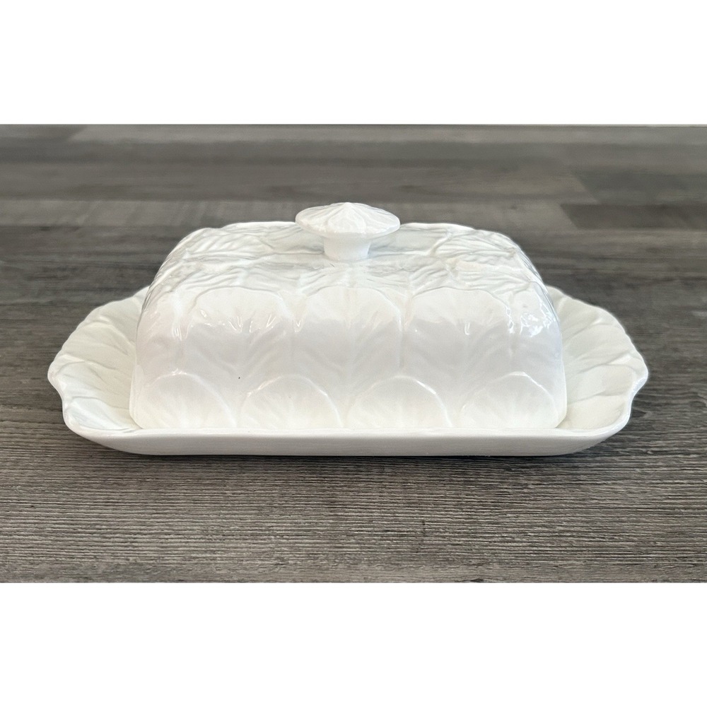 Vintage Coalport Countryware Cabbage Leaf Butter Dish & Cover Bone China READ